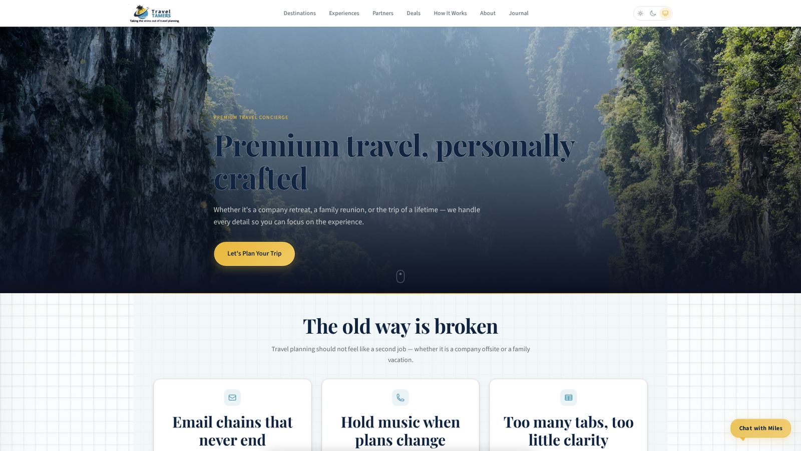 TravelTamers homepage